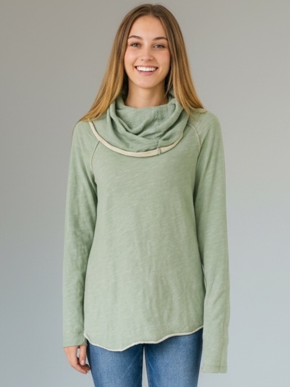 Free People Beach Boho Cowl Neck Top Size Medium/Large